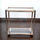 House lancel vintage. side table double trays, in gilded brass bamboo way. tbe