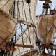 Boat model Le Saint Geran in wood and fabric