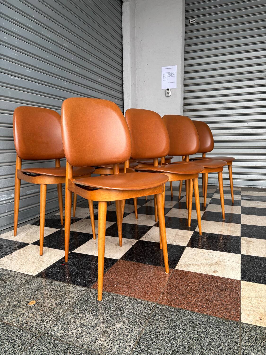 Series of 8 Pegase chairs by Baumann