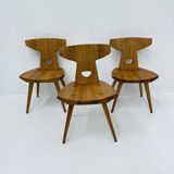 Jacob Kielland-Brandt dining chairs solid pine Denmark , 1960s