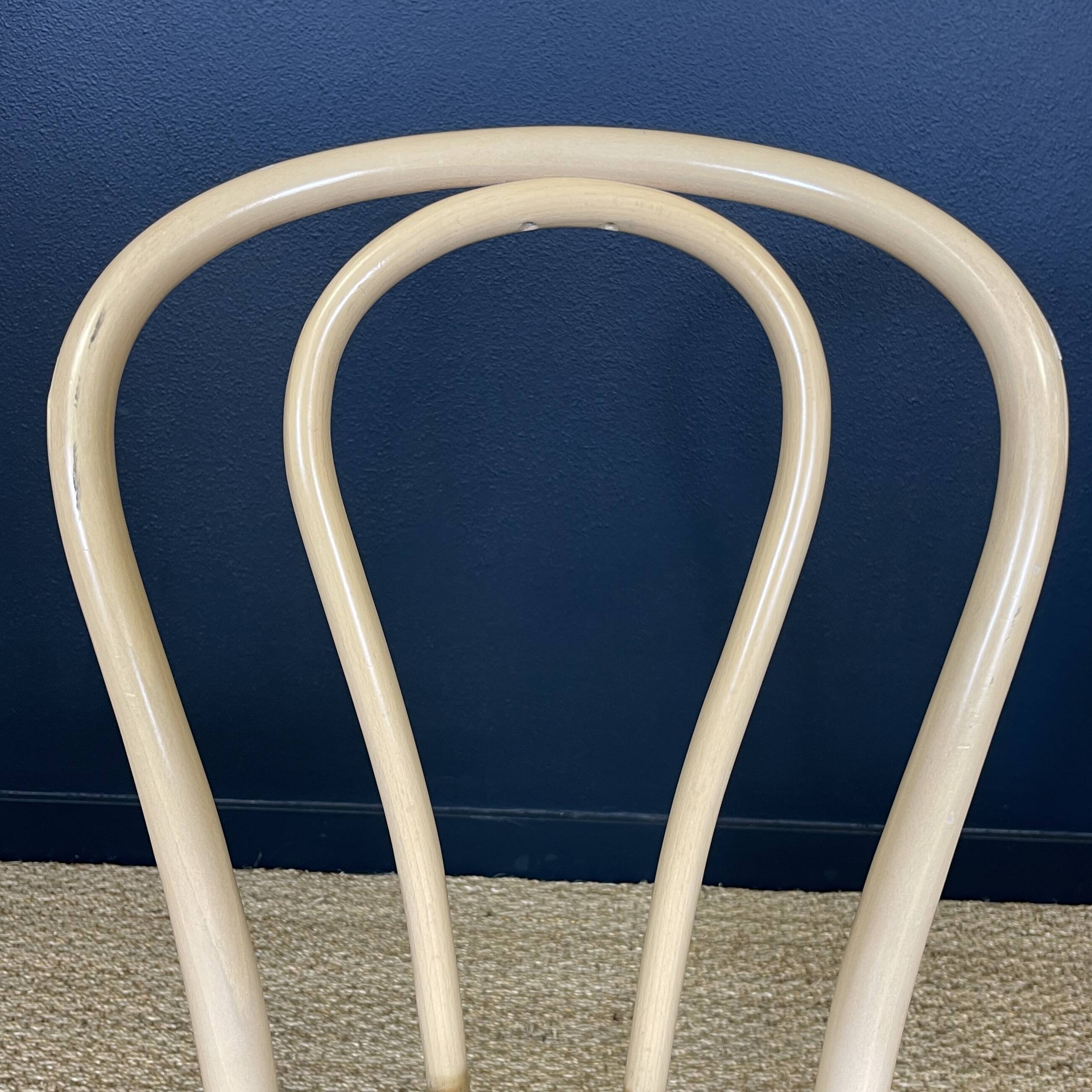 Set of 6 Thonet type bistro chairs light curved wood & Skaï GO IN Germany