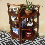 Rattan and bamboo bedside tables, both.