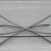 Mid-Century Modern Italian Chrome and Crystal Coffee Table, 1970s