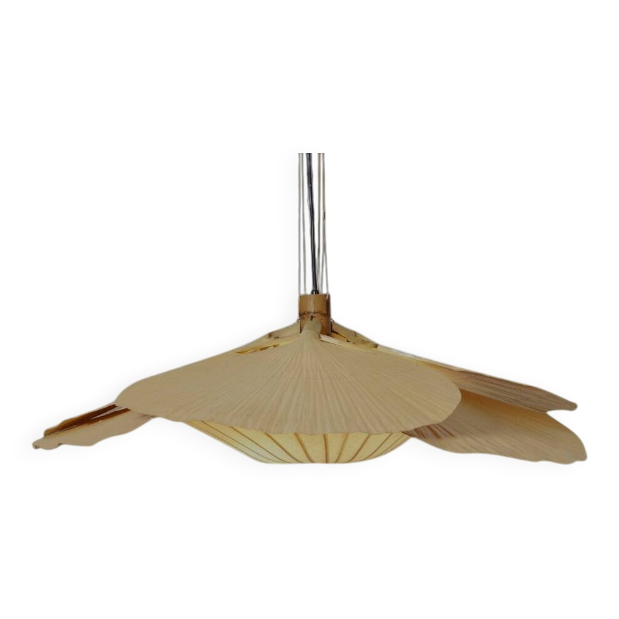 Rare Uchiwa Hana Chandelier by Ingo Maurer - Japanese Paper and Bamboo