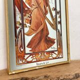 Vintage Alphonse Mucha Reverie De Soir Mirror, Art Nouveau