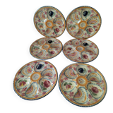 6 oyster plates Henriot Quimper decor 137 hand-painted