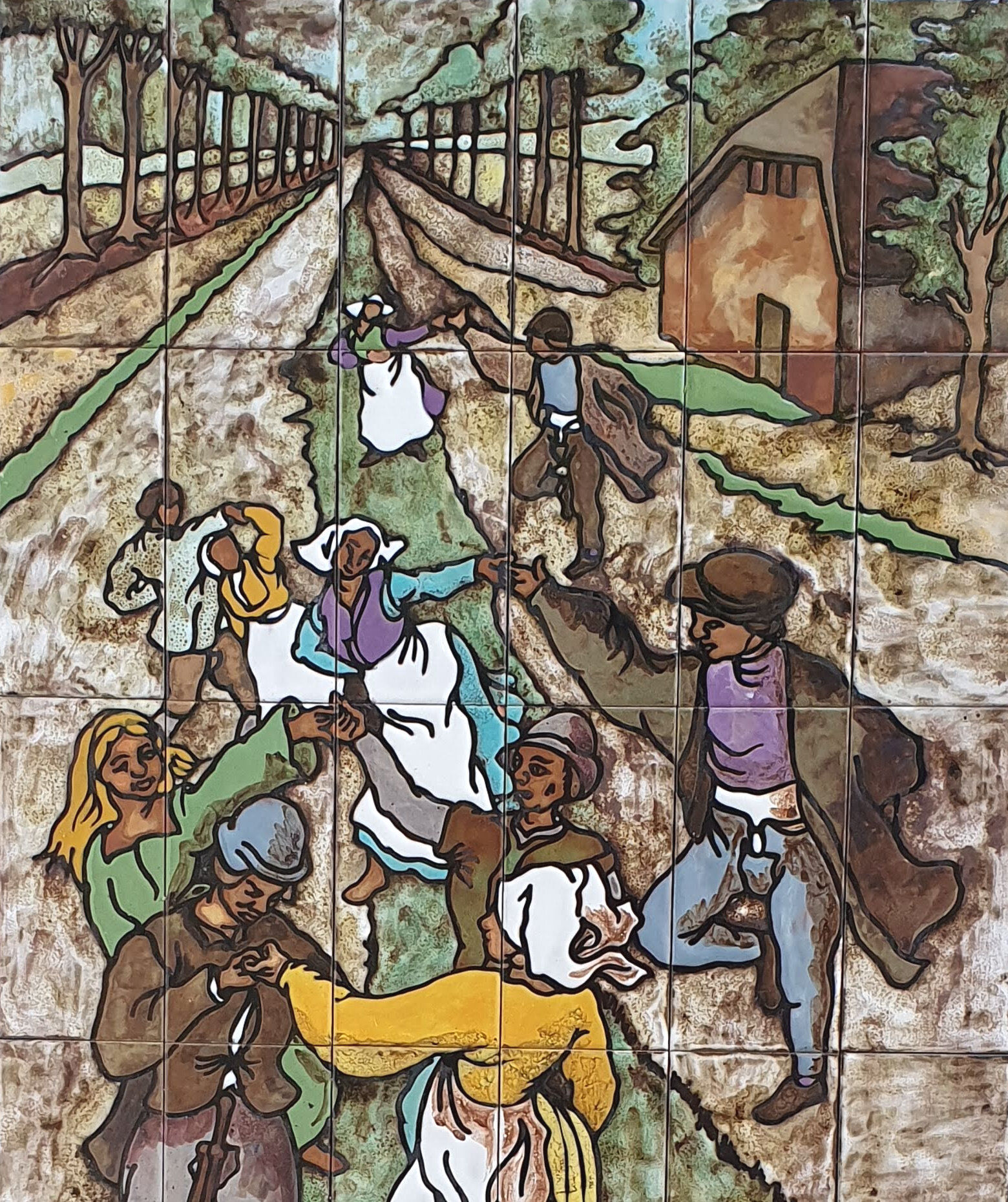 Decorative panel by Claude Vayssier ceramist in Vallauris