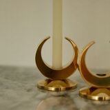 Pair of mid-century Swedish brass candle holders by Arthur Pe Kolbäck