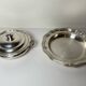 Round silver metal dish