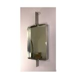Rectangular brushed steel mirror by Xavier Feal, 1970