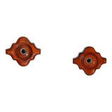 Pair of vintage wall lights, brown and orange ceramic, Sweden 1960