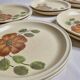 Set of 12 dessert plates decorated with flowers, Revernay art workshop, 20 cm