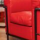 LE CORBUSIER AND PIERRE JEANNERET: "LC2" armchair in red leather