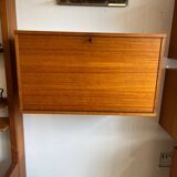 Scandinavian teak wall-mounted secretary from the 1970s
