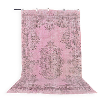 Tapis vintage Oushak rose pour la maison, sku 1920