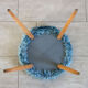 Tabouret moumoute bleue, années 60