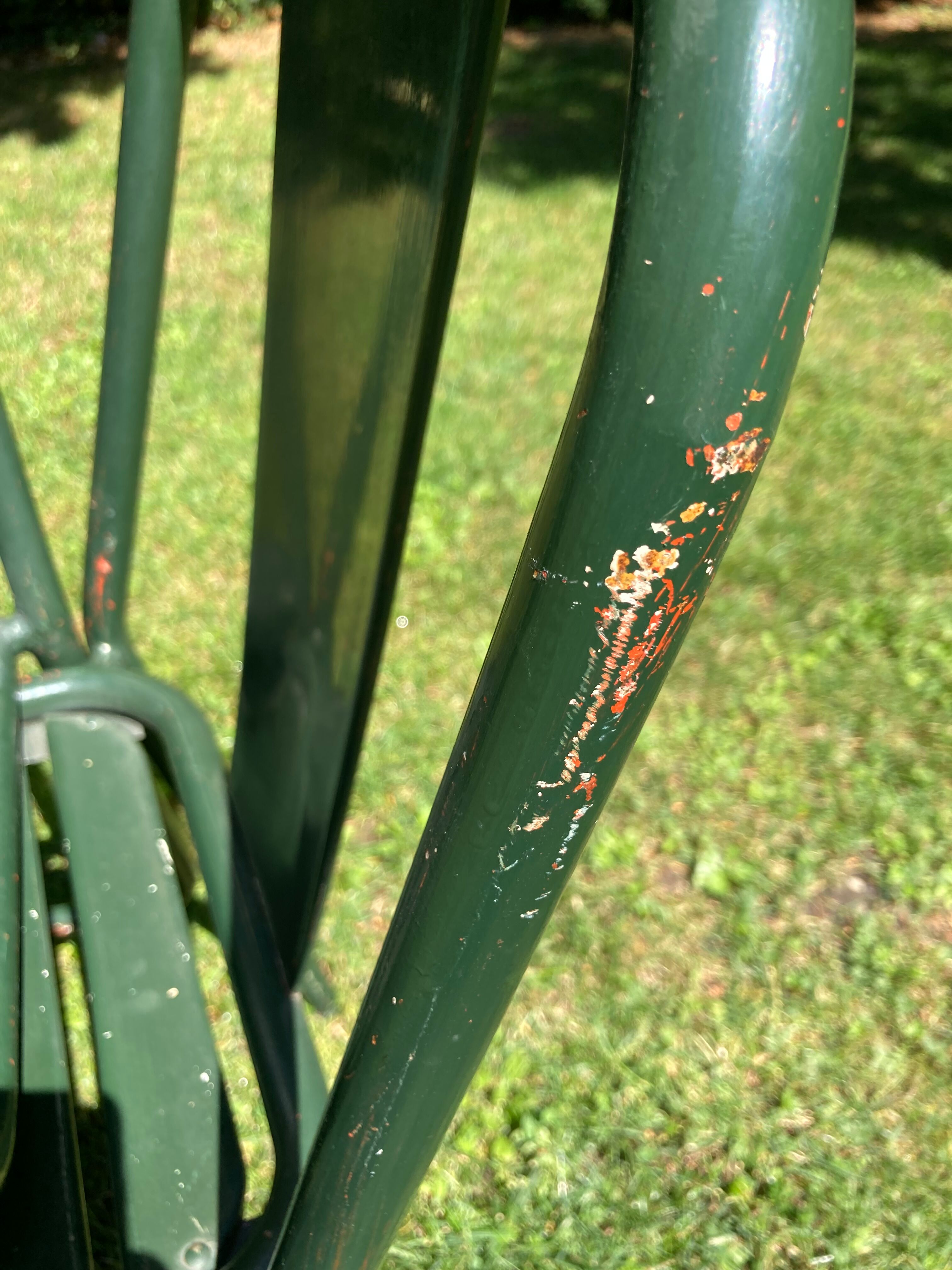 Tolix set, 2 t4 chairs and a Tolix mini kub table