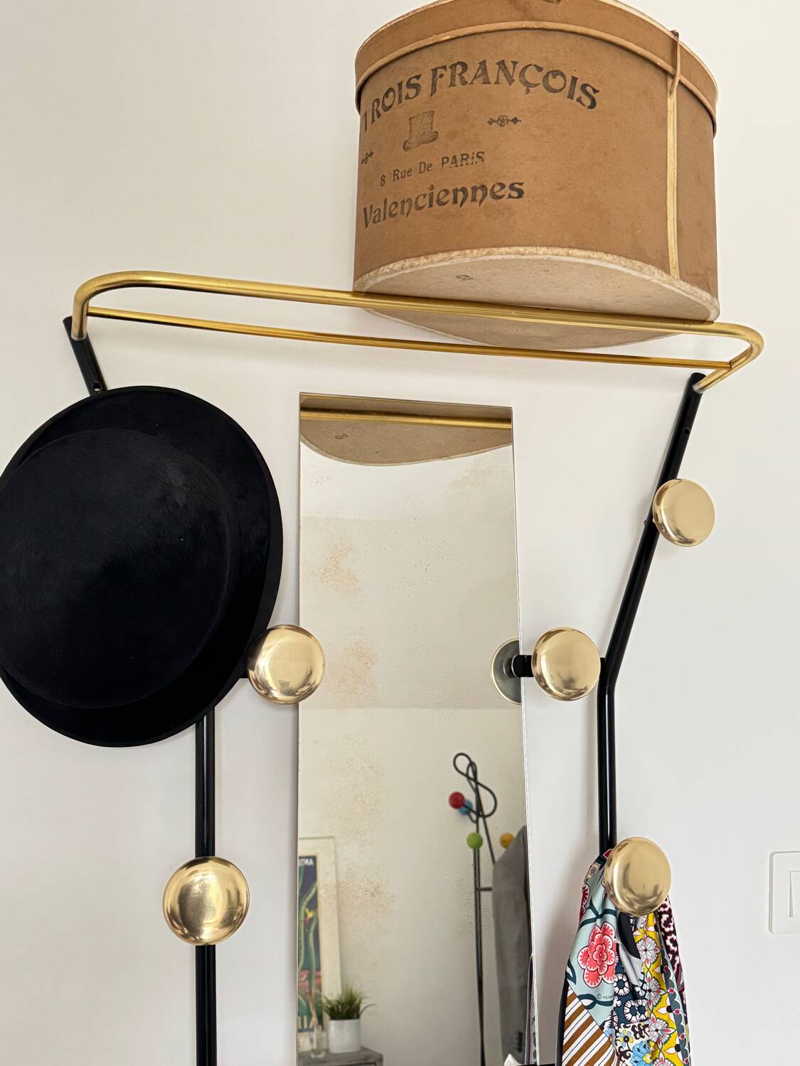 Vintage gold coat rack