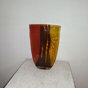 Vase verre soufflé moulé années 80