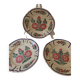 3 assiettes creuses fleuris HB signées