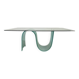 Glass table with frosted glass base