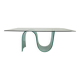 Table en verre pied verre dépoli