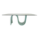 Glass table with frosted glass base