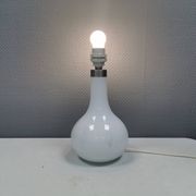 Helios table lamp, teardrop shaped, made of white opal glass. 1986 Denmark