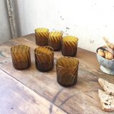 Set of amber glasses