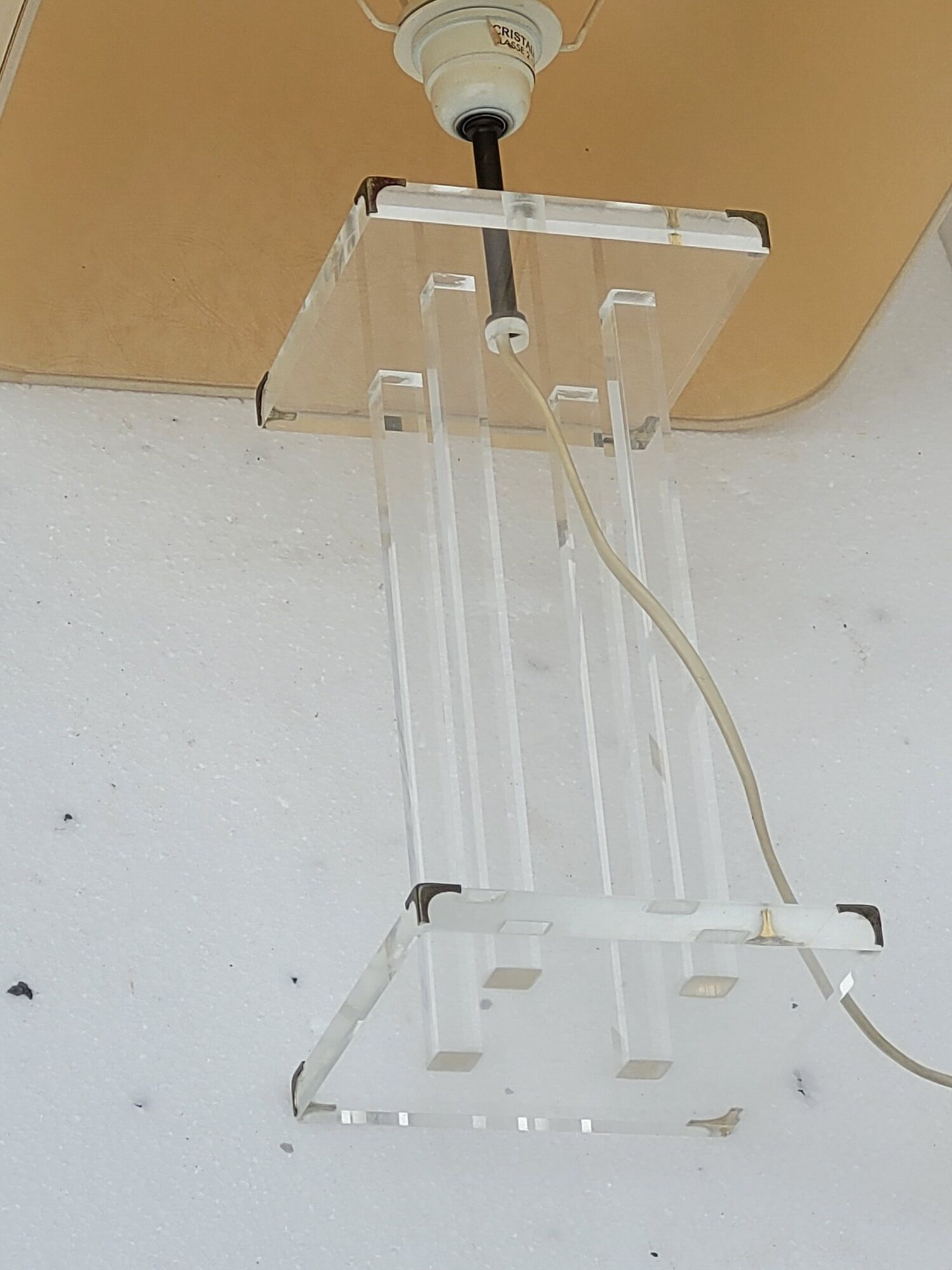 Vintage 1970 plexiglass lamp by David Lange for Roche Bobois