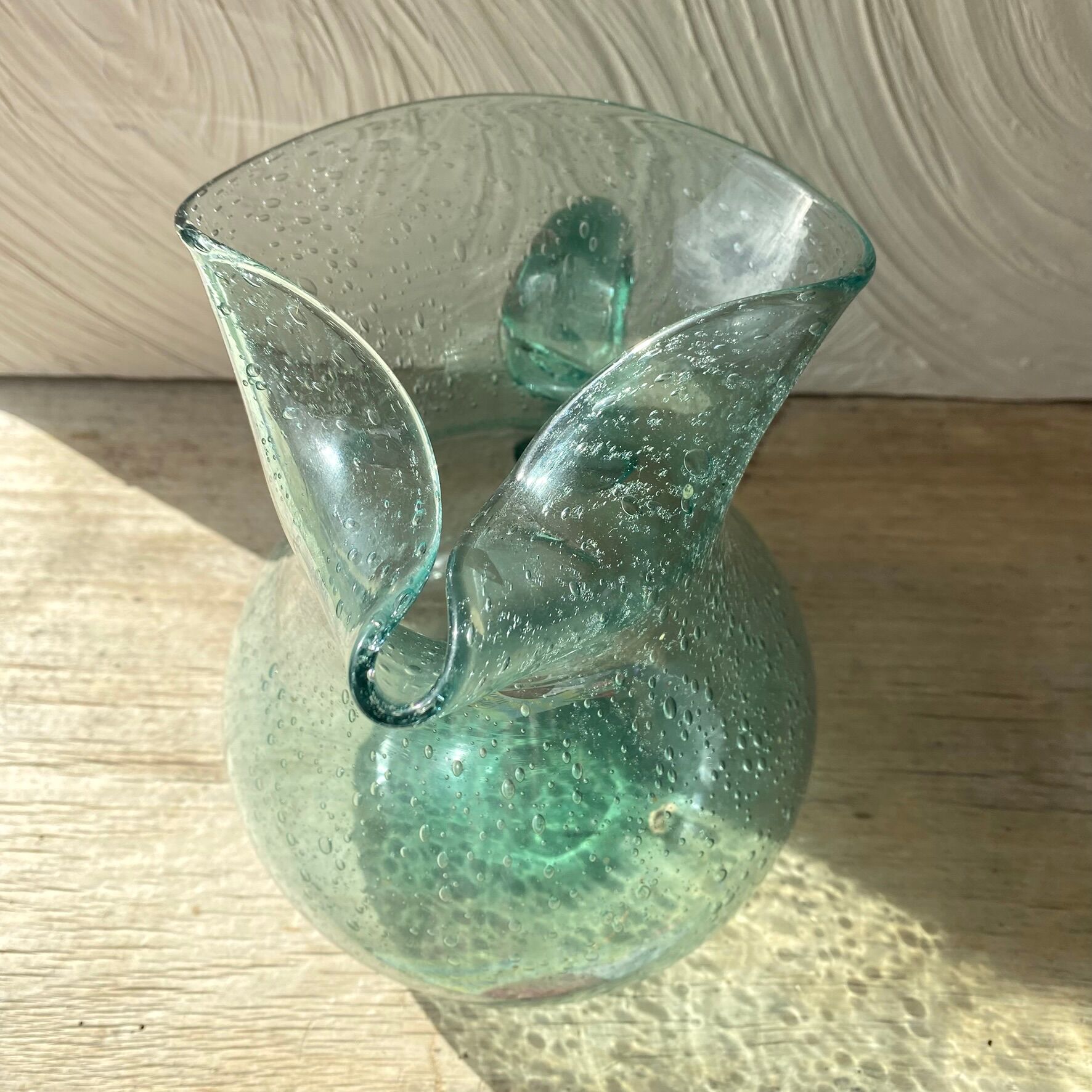 Pichet en verre  soufflé bullé  H24 cm