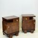 Pair of Art Deco bedside tables in walnut — Italy, 1930-1940