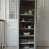 Bookcase, vintage dresser re-enchanted in verdigris waxed finish.