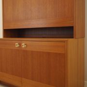 Danish Teak Shelving Unit with Bar Cabinet, 1970s