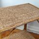 Rattan and cork side table