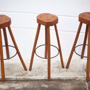 Bar stool X 3, wood and metal stool, brustalist stool, high stool