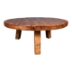 Table basse en chêne brutaliste à trois pieds