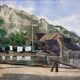 Watercolor paintings Austria Furberg and Unterach and frame circa 1950