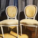 Set of two modern Louis XVI style medallion chairs