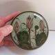 cracked celadon jewelry box signed Siam and numbered handmade lotus flower pattern
