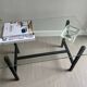 Vintage design coffee table in glass and metal