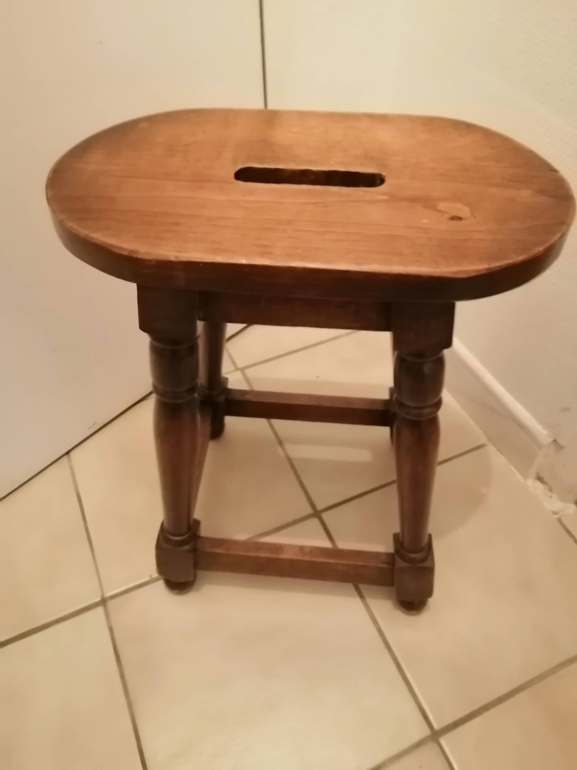 Antique rustic wooden stool