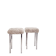Set of two vintage chrome stools with fluffy upholstery