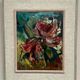 Original Swedish Oil on Panel – "Pink Flower" by Owe Wessbohn – Signed – Vintage and Framed – 69 × 51 cm (27.2" × 20.1")