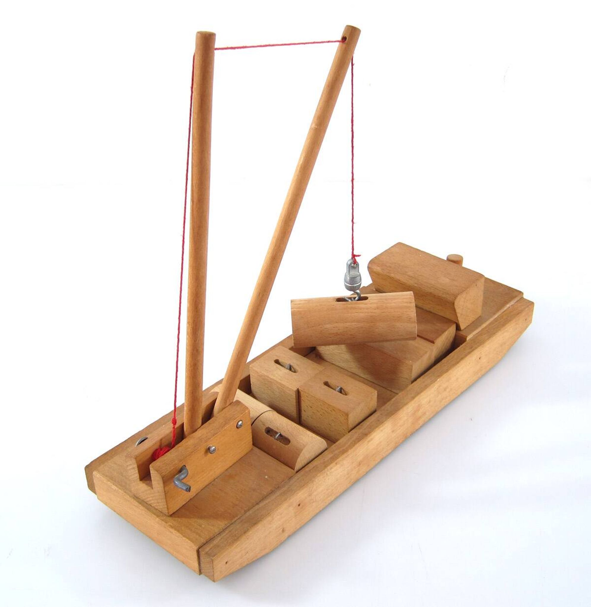 Vintage 60s wooden toy boat by "Sliedrecht"