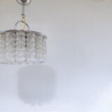 Mid century glass and chrome chandelier, 1960s