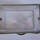 Art Deco vintage glass and silver metal cookie box