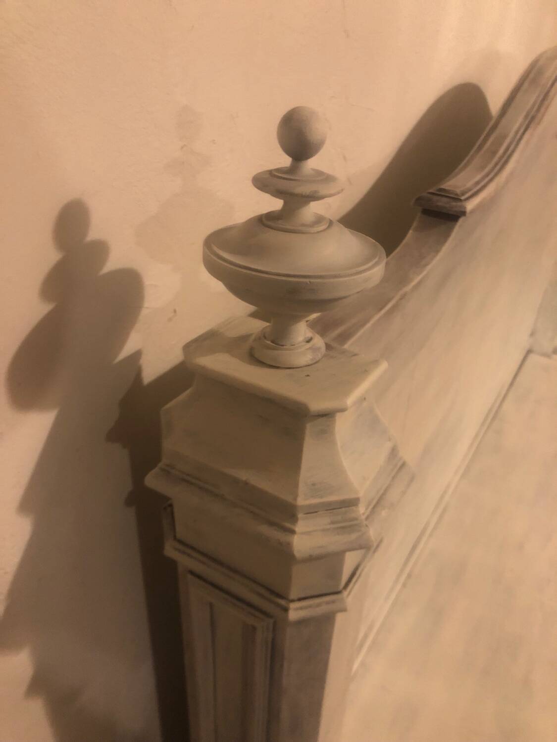 Shabby chic style church bench