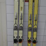 Former 1960s wooden ski pair - Cabanon