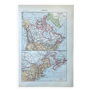 Carte de Canada - 20x29cm 1922
